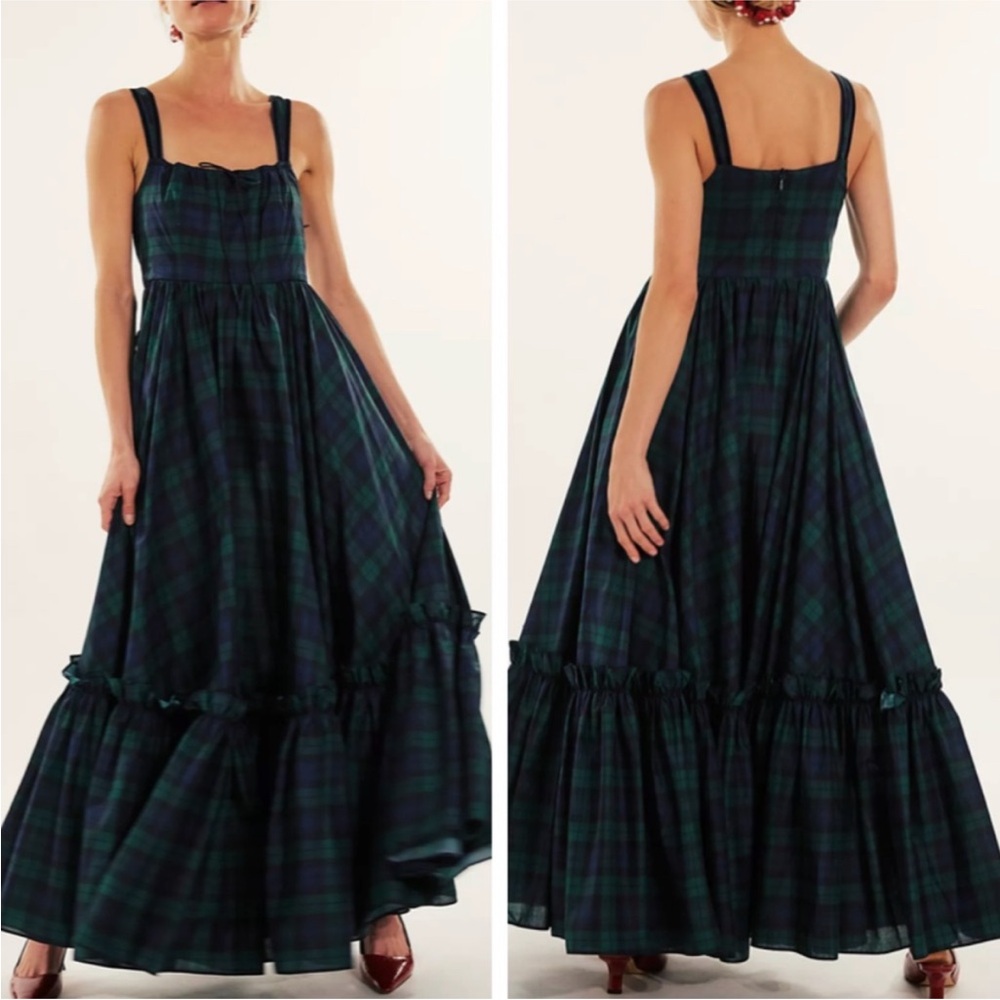 ISO Selkie x FP The Staycation Maxi Cotton Dress - Scotland Plaid